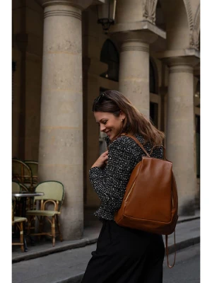 Victor & Hugo Paris Skórzany plecak "Sadie" w kolorze karmelowym - 25 x 45 x 5 cm rozmiar: onesize