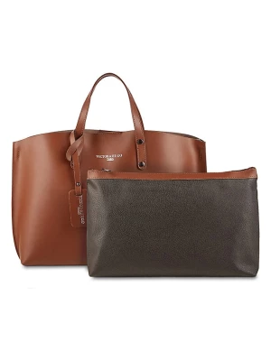 Victor & Hugo Paris Skórzany shopper bag "Livel" w kolorze brązowym - 45 x 31 x 12 cm rozmiar: onesize