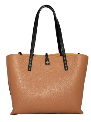 Victor & Hugo Paris Skórzany shopper bag "Maina" w kolorze beżowym - 35 x 27 x 15 cm rozmiar: onesize