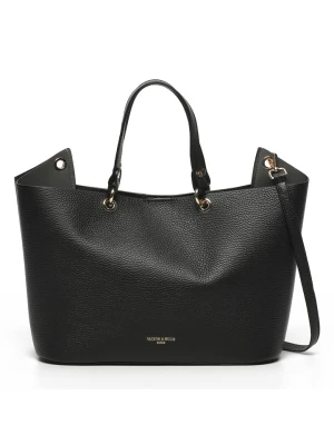 Victor & Hugo Paris Skórzany shopper bag "Vita" w kolorze czarnym - 37 x 23 x 13 cm rozmiar: onesize