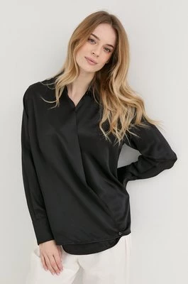 Victoria Beckham bluzka jedwabna damska kolor czarny gładka