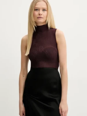 Victoria Beckham body damskie kolor bordowy z półgolfem 1225KTP006395A