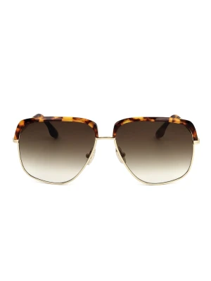 Victoria Beckham Damskie okulary przeciwsłoneczne w kolorze złoto-brązowym rozmiar: 60