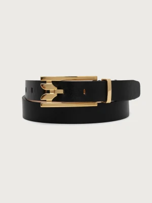 Victoria Beckham pasek damski skórzany Dorian Pin Buckle czarny