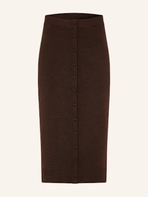 Victoria Beckham Spódnica Z Dzianiny Z Wełny Merino braun