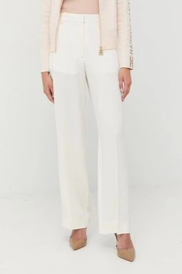 Victoria Beckham spodnie damskie kolor biały proste high waist