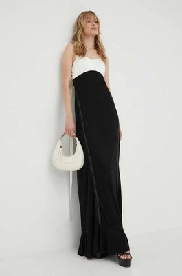 Victoria Beckham sukienka kolor czarny maxi rozkloszowana
