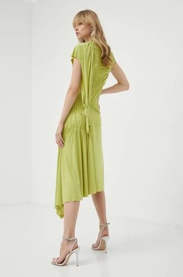 Victoria Beckham sukienka kolor zielony maxi rozkloszowana