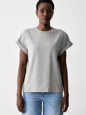 Victoria Beckham T-shirt damski bawełniany Tilly szary