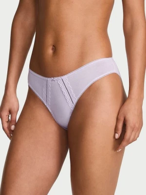 Victoria' Secret Majtki bawełniane z koronką Bikini Victoria's Secret Fioletowy