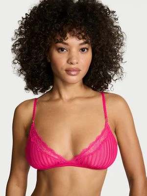 Victoria's Secret Biustonosz braletka Tease Sheer Stripe Różowy