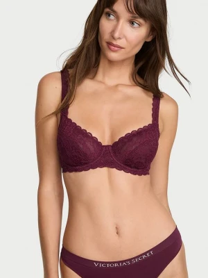 Victoria's Secret Biustonosz nieusztywniany balkonetka koronkowy Różowy