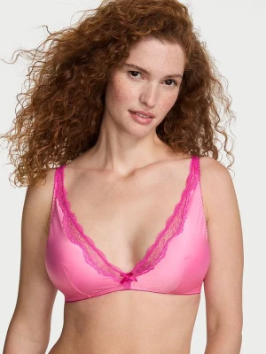 Victoria's Secret Biustonosz nieusztywniany bez fiszbin satynowy Tease Różowy