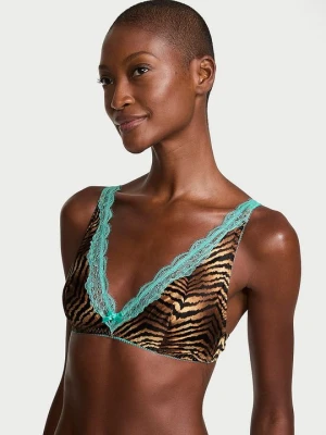 Victoria's Secret Biustonosz nieusztywniany bez fiszbin satynowy Tease Z nadrukiem