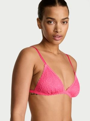 Victoria's Secret Biustonosz nieusztywniany braletka koronkowy Różowy