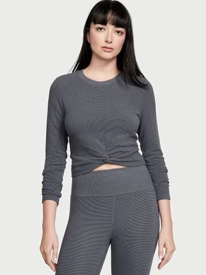 Victoria's Secret Bluzka z supełkiem z przodu Double Waffle Knit