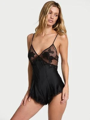 Victoria's Secret Kombinezon satynowy Sheer Rose