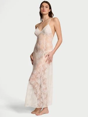 Victoria's Secret Koszula nocna koronkowa maxi Rose Lace Slip