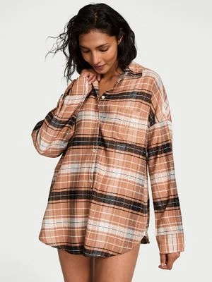Victoria's Secret Koszula nocna z modalu i bawełny zapinana na guziki