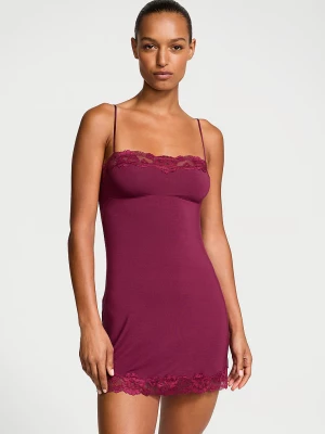 Victoria's Secret Koszulka nocna z modalu Lace-Trim Straight-Neck Slip