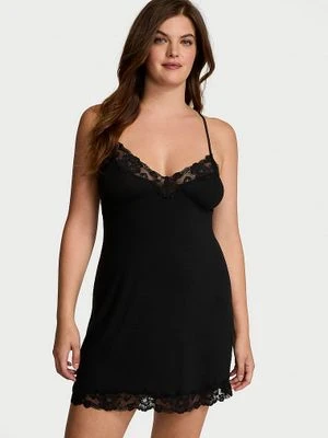 Victoria's Secret Koszulka nocna z modalu z koronką Cross-Back Slip