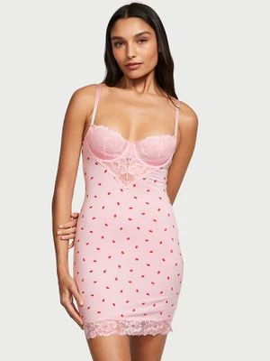 Victoria's Secret Koszulka nocna z modalu z koronką Lace Mini Slip