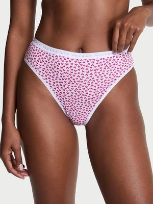 Victoria's Secret Majtki bawełniane figi z wysoko wyciętymi nogawkami High-Leg Brief