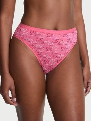 Victoria's Secret Majtki bawełniane figi z wysoko wyciętymi nogawkami High-Leg Brief