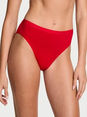 Victoria's Secret Majtki bawełniane figi z wysoko wyciętymi nogawkami High-Leg Brief
