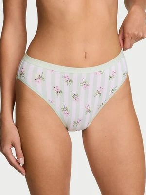 Victoria's Secret Majtki bawełniane figi z wysoko wyciętymi nogawkami High-Leg Brief