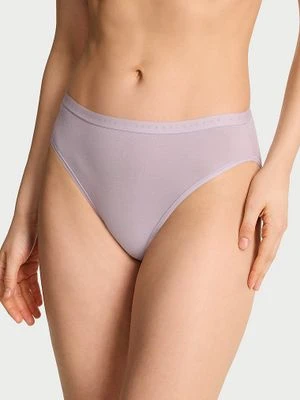 Victoria's Secret Majtki bawełniane figi z wysoko wyciętymi nogawkami High-Leg Brief