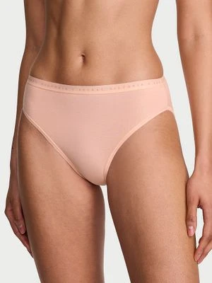 Victoria's Secret Majtki bawełniane figi z wysoko wyciętymi nogawkami High-Leg Brief