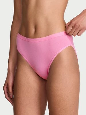 Victoria's Secret Majtki bawełniane figi z wysoko wyciętymi nogawkami High-Leg Brief