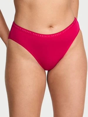 Victoria's Secret Majtki bawełniane figi z wysoko wyciętymi nogawkami High-Leg Brief