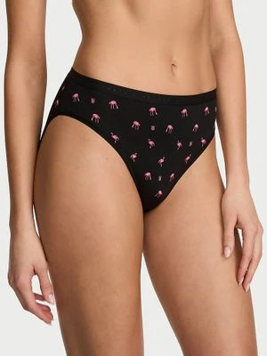 Victoria's Secret Majtki bawełniane figi z wysoko wyciętymi nogawkami High-Leg Brief