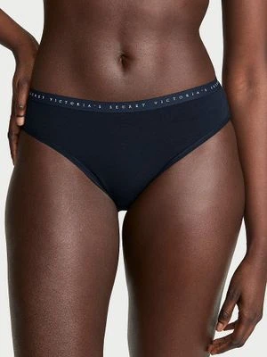 Victoria's Secret Majtki bawełniane figi z wysoko wyciętymi nogawkami High-Leg Brief
