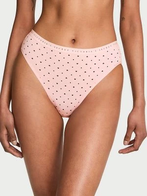 Victoria's Secret Majtki bawełniane figi z wysoko wyciętymi nogawkami High-Leg Brief