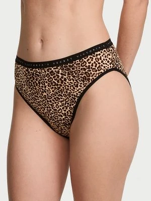 Victoria's Secret Majtki bawełniane figi z wysoko wyciętymi nogawkami High-Leg Brief Motyw zwierzęcy