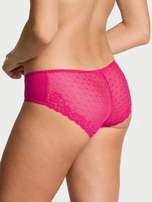Victoria's Secret Majtki bawełniane z siateczką z tyłu Heart Lace Hiphugger