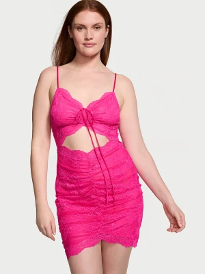 Victoria's Secret Mini sukienka z prześwitującej koronki Ruched Lace