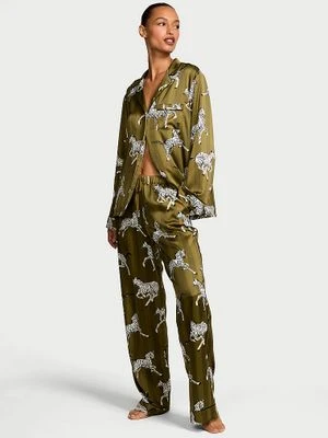 Victoria's Secret Piżama satynowa błyszcząca z długimi rękawami Glazed Satin