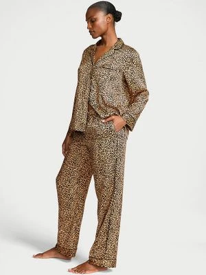 Victoria's Secret Piżama satynowa błyszcząca z długimi rękawami Glazed Satin