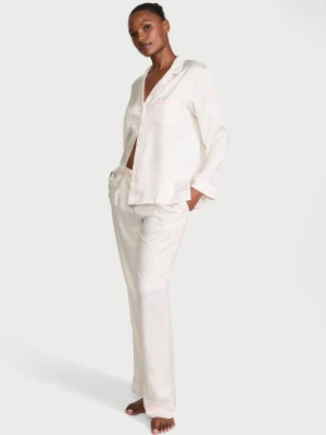 Victoria's Secret Piżama satynowa błyszcząca z długimi rękawami Glazed Satin