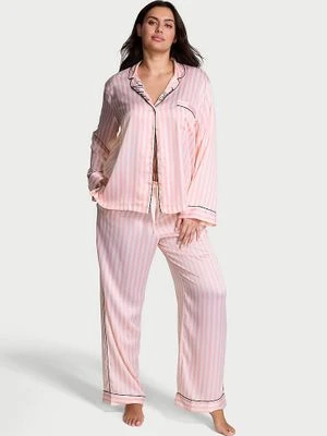 Victoria's Secret Piżama satynowa błyszcząca z długimi rękawami Glazed Satin