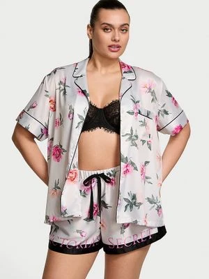 Victoria's Secret Piżama satynowa błyszcząca z szortami Glazed Satin