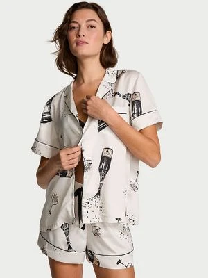 Victoria's Secret Piżama satynowa błyszcząca z szortami Glazed Satin