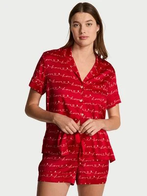 Victoria's Secret Piżama satynowa błyszcząca z szortami Glazed Satin