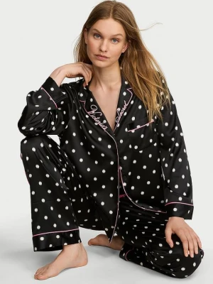 Victoria's Secret Piżama satynowa z długimi rękawami Signature Z nadrukiem