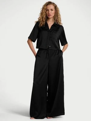 Victoria's Secret Piżama satynowa z krótką bluzką i szerokimi spodniami Luxe Satin Boxy