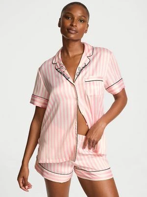 Victoria's Secret Piżama satynowa z szortami Signature 7FKK
